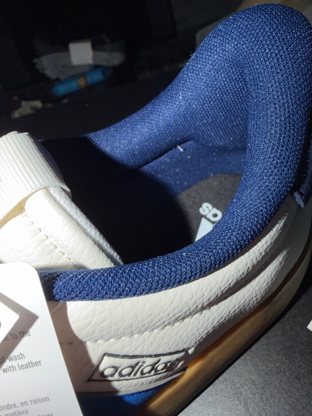 adidas VL Court 3.0 Sneakers - White with Blue Stripes & Gum - Picture 7 of 9